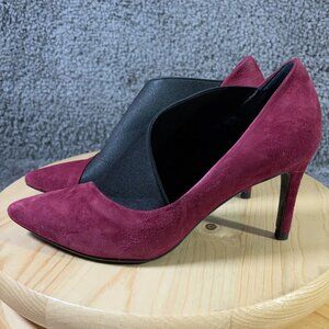 LK Bennett Heels Womens Size 7 Red Suede Pointed Toe Stiletto Slip On Pumps